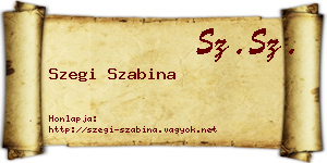 Szegi Szabina névjegykártya